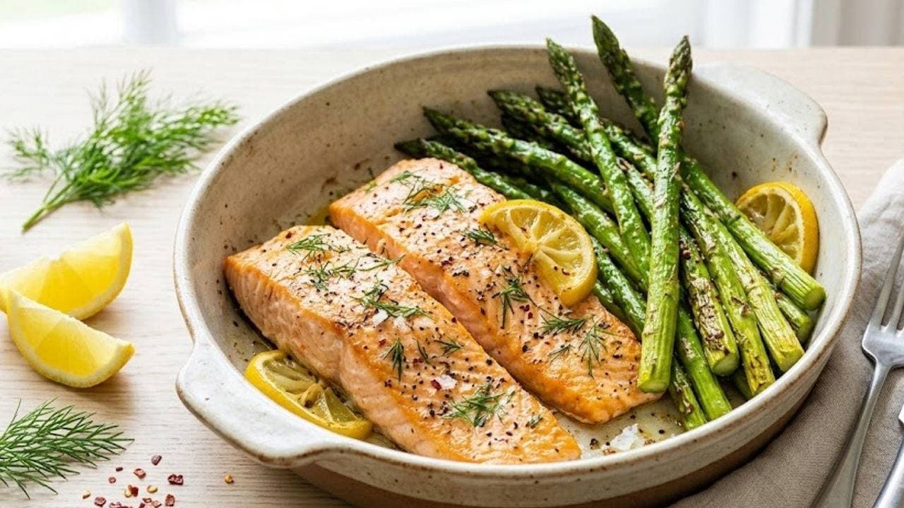 Omega-3 zengini lezzet: Fırında limonlu kuşkonmazlı somon tarifi