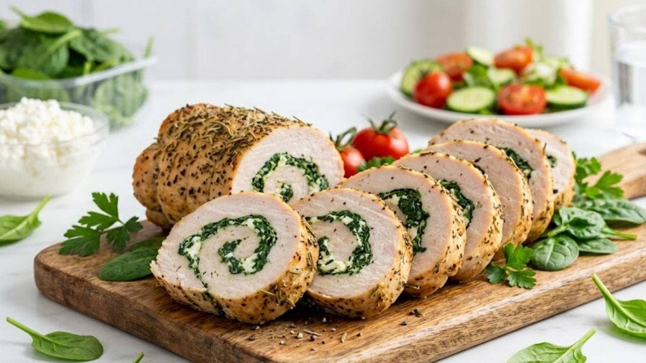 Protein ihtiyacını karşılayan pratik tarif: Ispanaklı ve lorlu hindi rulo, kas onarımına destek oluyor