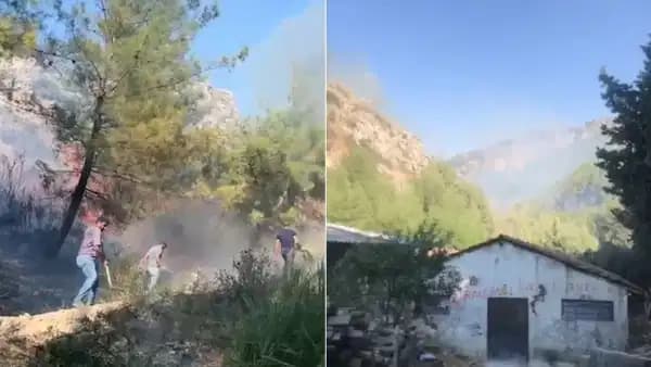 Hatay'da orman yangını: Alevlere havadan ve karadan müdahale sürüyor