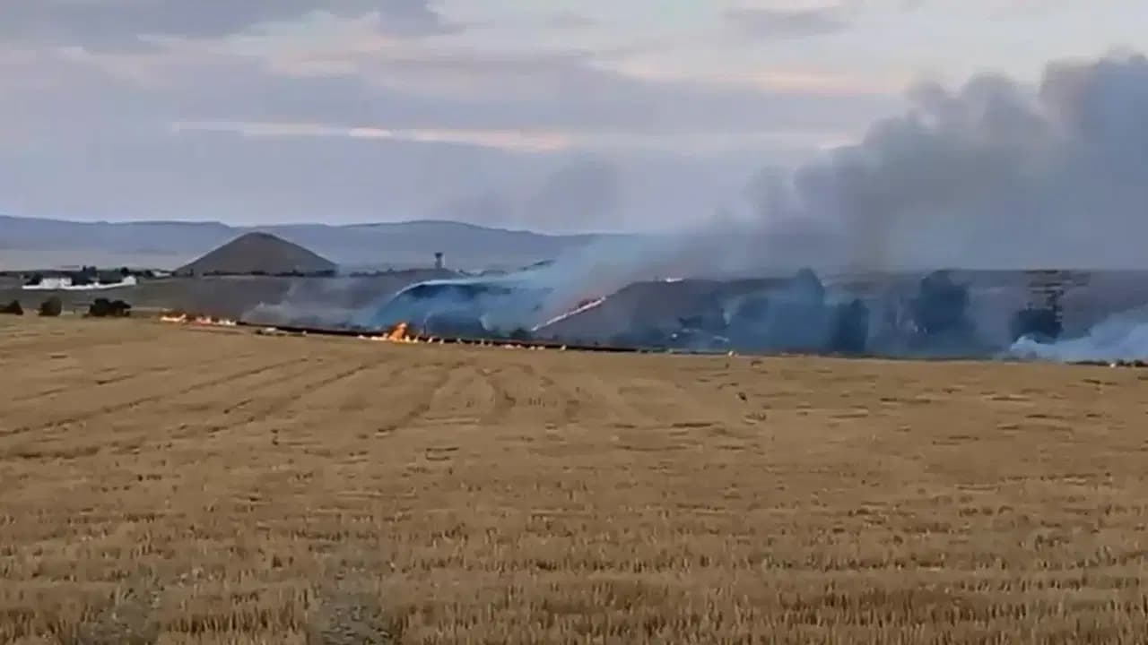 Ankara'nın Polatlı ilçesinde yangın çıkaran şüpheli alkollü halde yakalandı