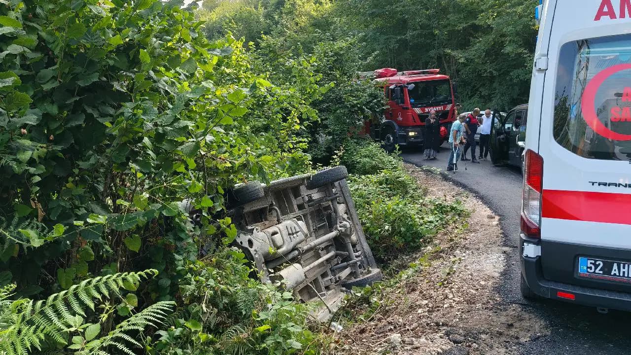 Ordu'da fındık işçilerini taşıyan minibüs kaza yaptı: 8 kişi yaralandı