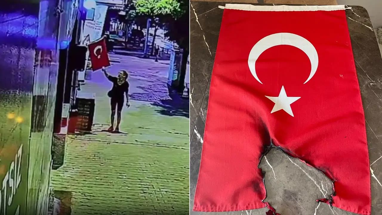 Muğla'da gece yarısı korkunç provokasyon: Türk bayrağını ateşe verdi!