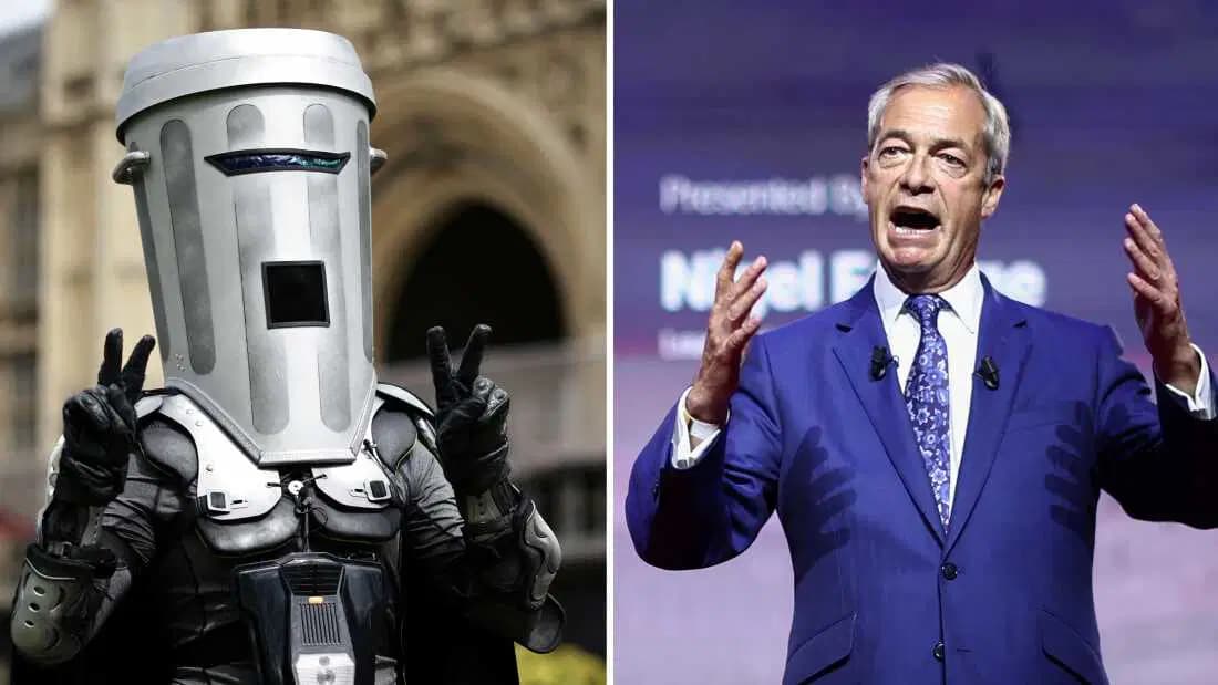 İngiltere'nin en sıra dışı seçim yarışı: Farage'ın rakibi 'galaksiler arası savaşçı' çöp kutusu adam