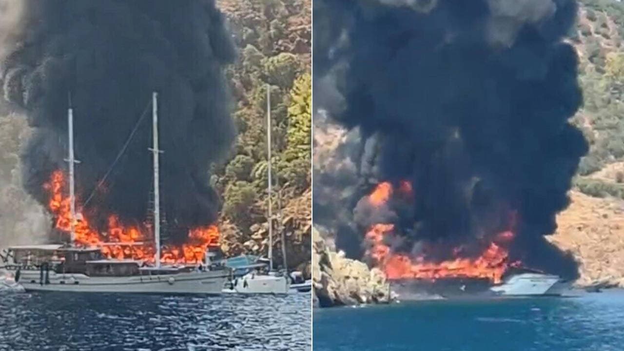 Fethiye’de gezi teknesinde yangın: 115 yolcu denize atladı