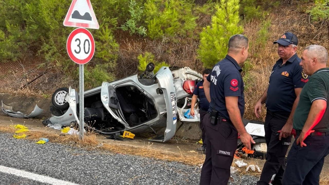 Aydın'da kontrolden çıkan otomobil takla attı: 1 kişi hayatını kaybetti, 4 yaralı