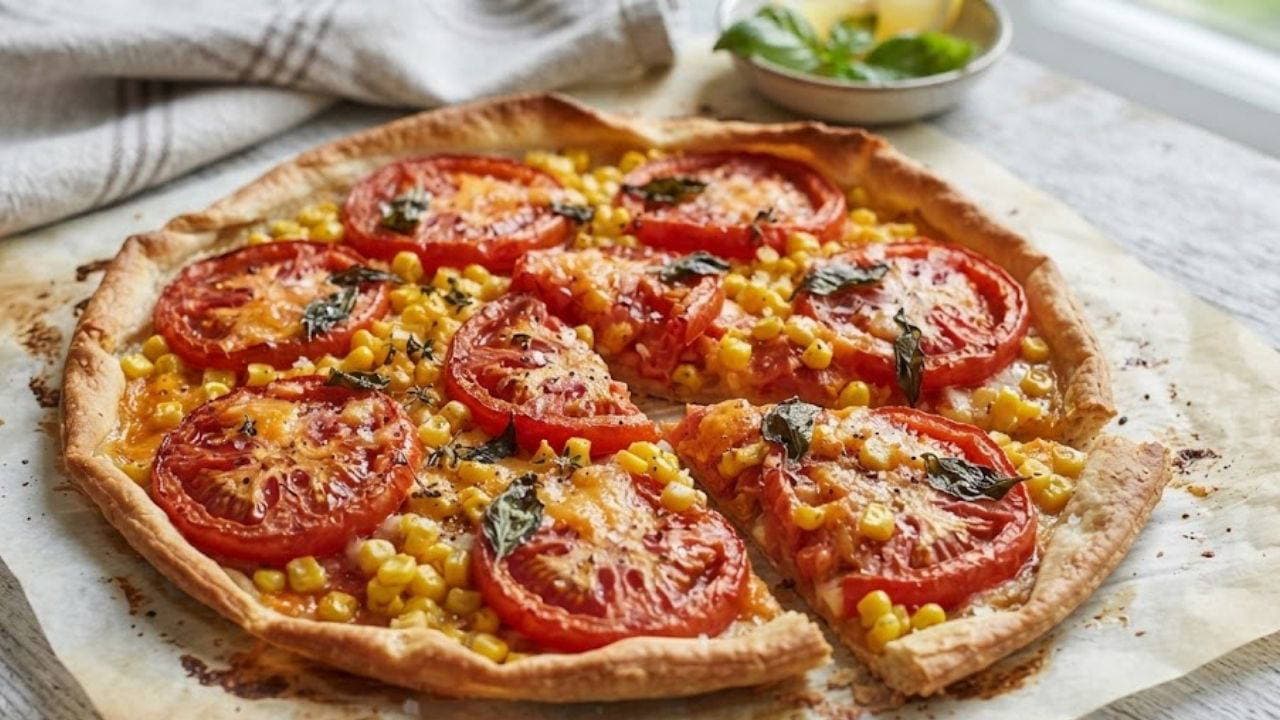 Yaz akşamlarına yakışan lezzet: Domatesli mısırlı tart tarifi