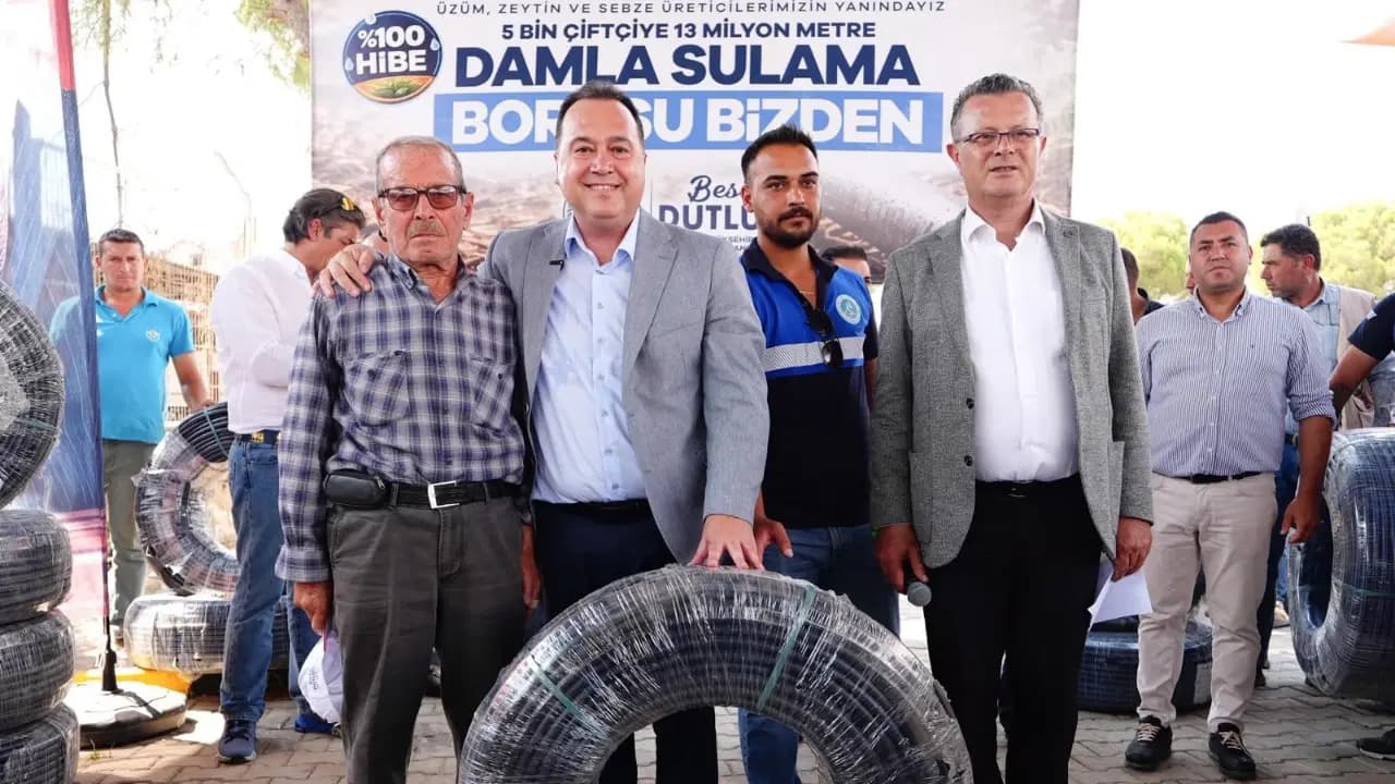 Manisa Büyükşehir'den Alaşehirli çiftçilere 13,2 milyon TL'lik damla sulama desteği