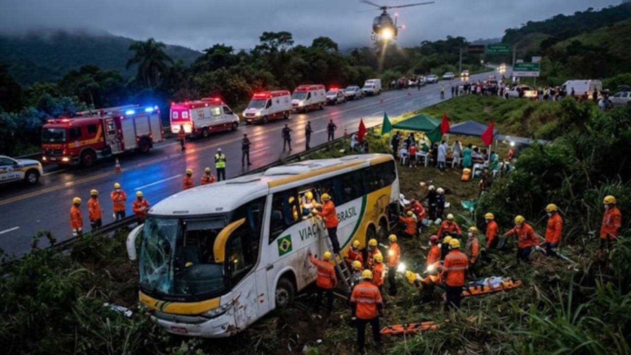 Brezilya'da turist otobüsü faciası: Rio de Janeiro'da devrilen otobüs 10 kişiye mezar oldu