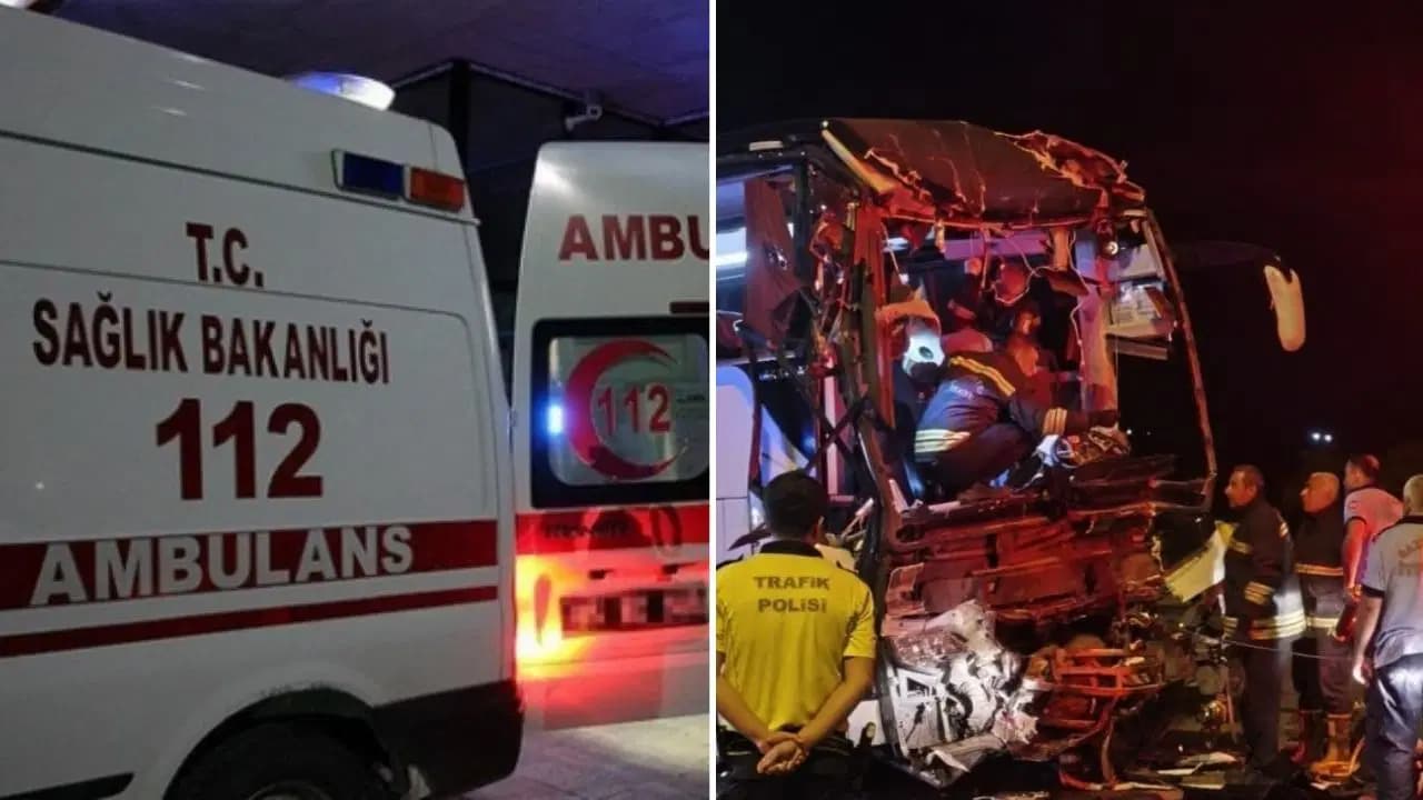 Gaziantep Nurdağı'nda yolcu otobüsü TIR'a çarptı: 2 ölü, 22 yaralı