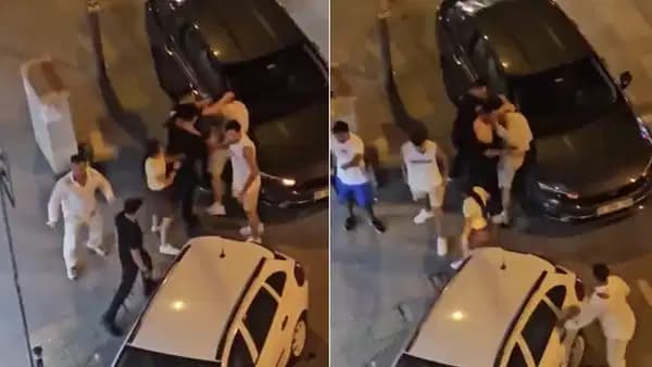 Bahçelievler'de bıçaklı kavga: Taraflar birbirine girdi, bir kişiyi otomobilin üzerinde darbettiler
