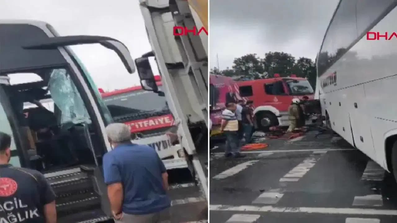 Arnavutköy'de feci kaza: Yolcu otobüsü İETT aracına çarptı, çok sayıda kişi yaralandı