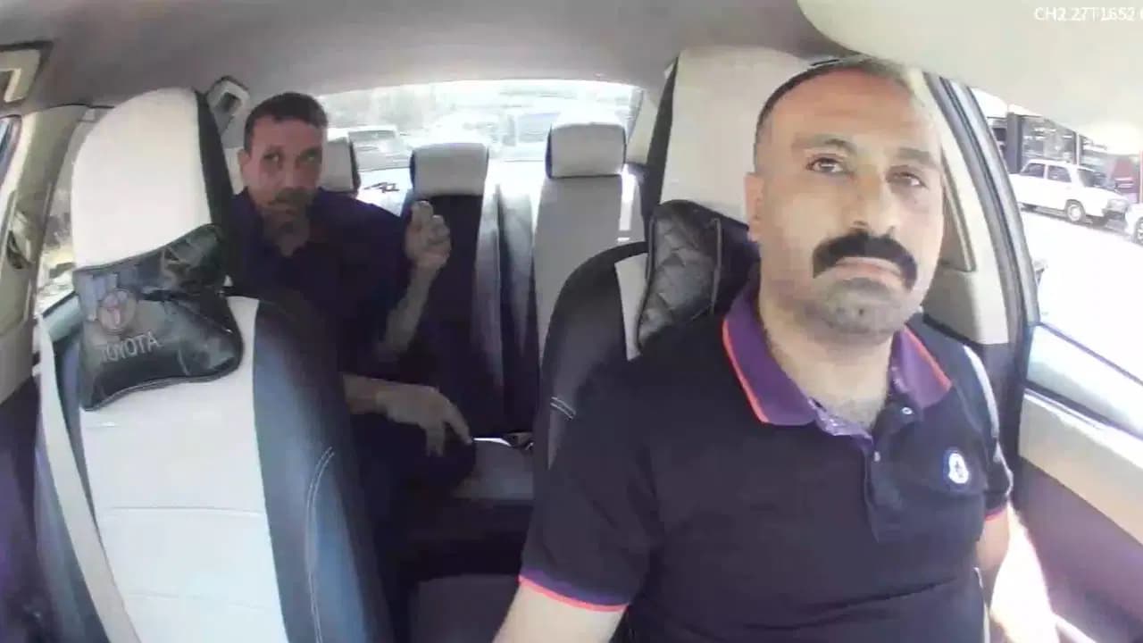 Gaziantep'te çarşaflı saldırgan taksiyle kaçarken yakalandı