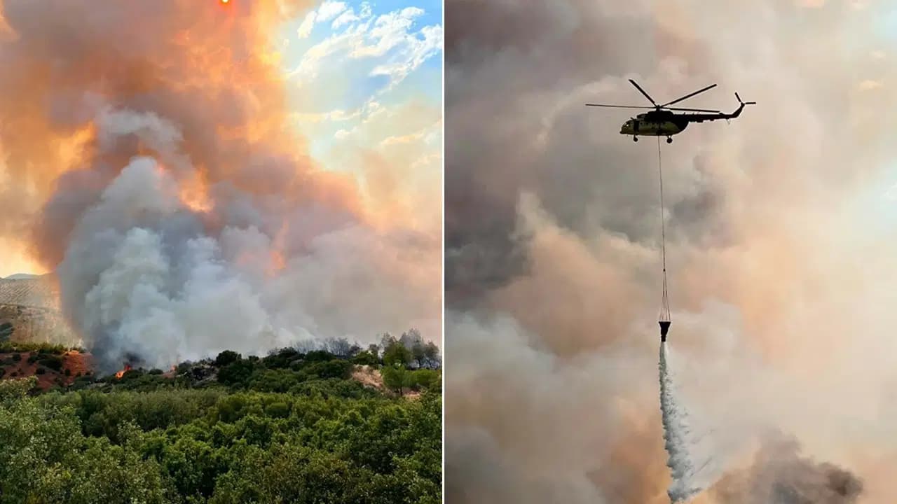 Manisa'nın Kula ilçesinde orman yangını: Havadan ve karadan müdahaleye takviye yapıldı