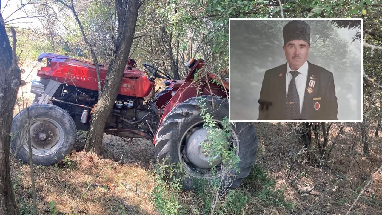 Tarlasında traktör devrilen Kıbrıs gazisi hayatını kaybetti