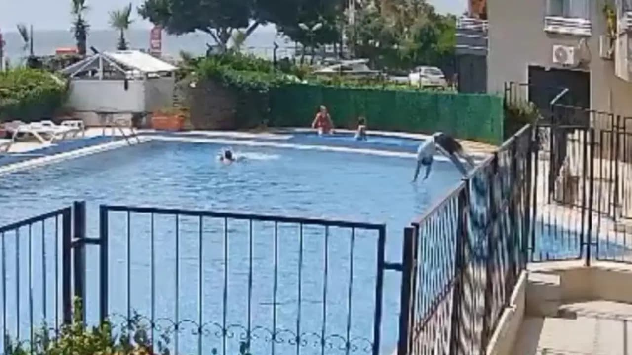 Mersin'de havuzda boğulma tehlikesi: Görevlinin zamanında müdahalesi hayat kurtardı