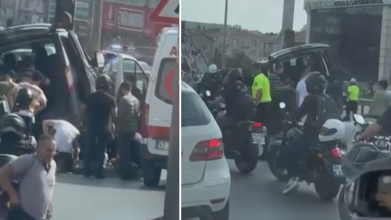 Küçükçekmece'de bariyere çarpan hafif ticari araç D-100'ü felç etti