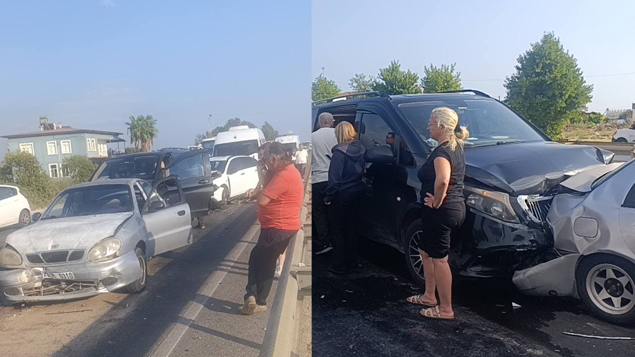 Antalya'da 6 aracın karıştığı zincirleme kazada 17 kişi yaralandı