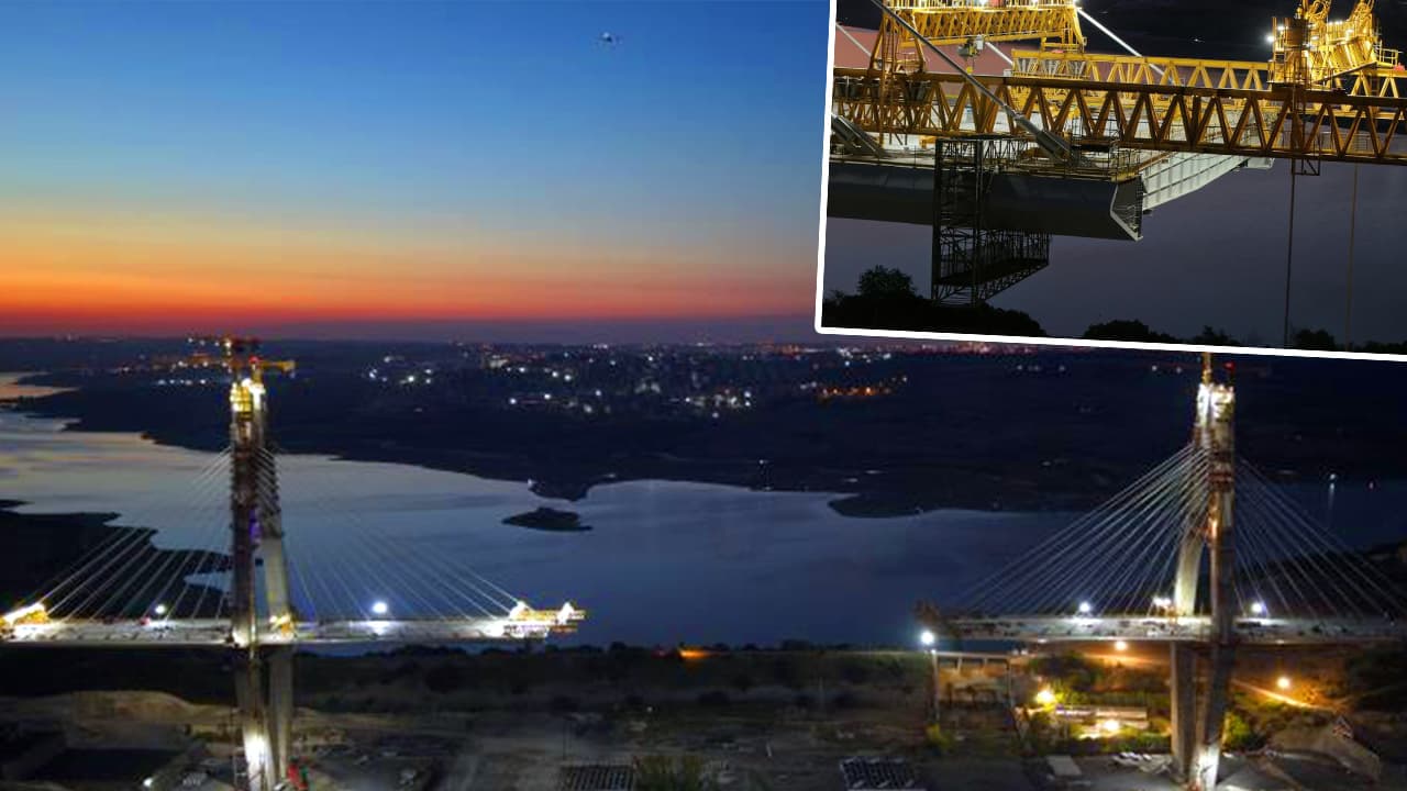İstanbul'un yeni dev köprüsünde 250 tonluk tabliye operasyonu