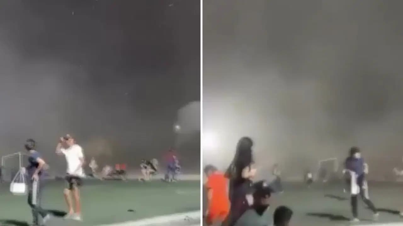 Meksika'da El Arenal Stadyumu'nu fırtına vurdu: Oyuncular ve taraftarlar zor anlar yaşadı